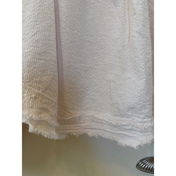 Anthropologie Ruffled V-Neck Blouse Womens Small Pale Pink White Prairie Cottage - Picture 3 of 10